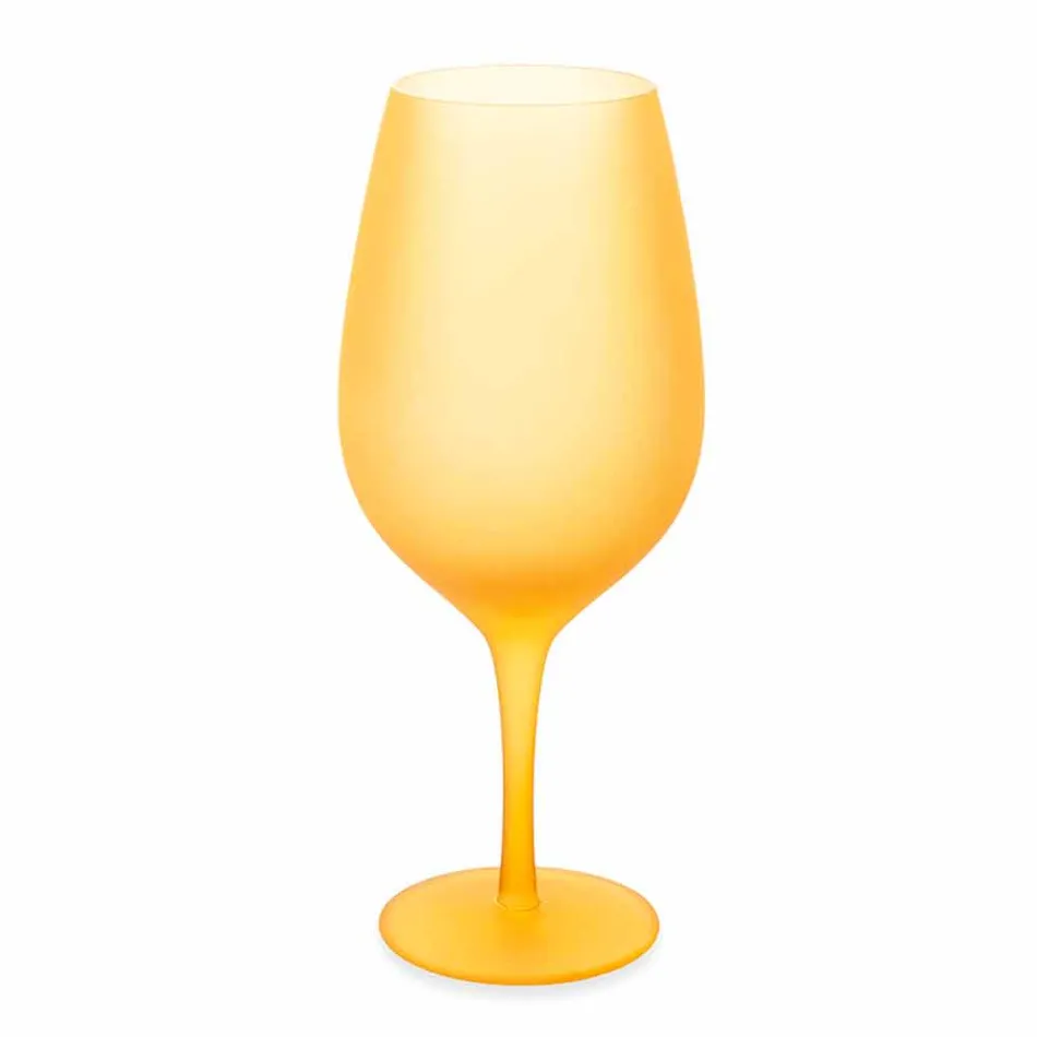 Zestaw kieliszków do czerwonego lub białego wina z kolorowego szkła, 12 sztuk - obręcz Viadurini