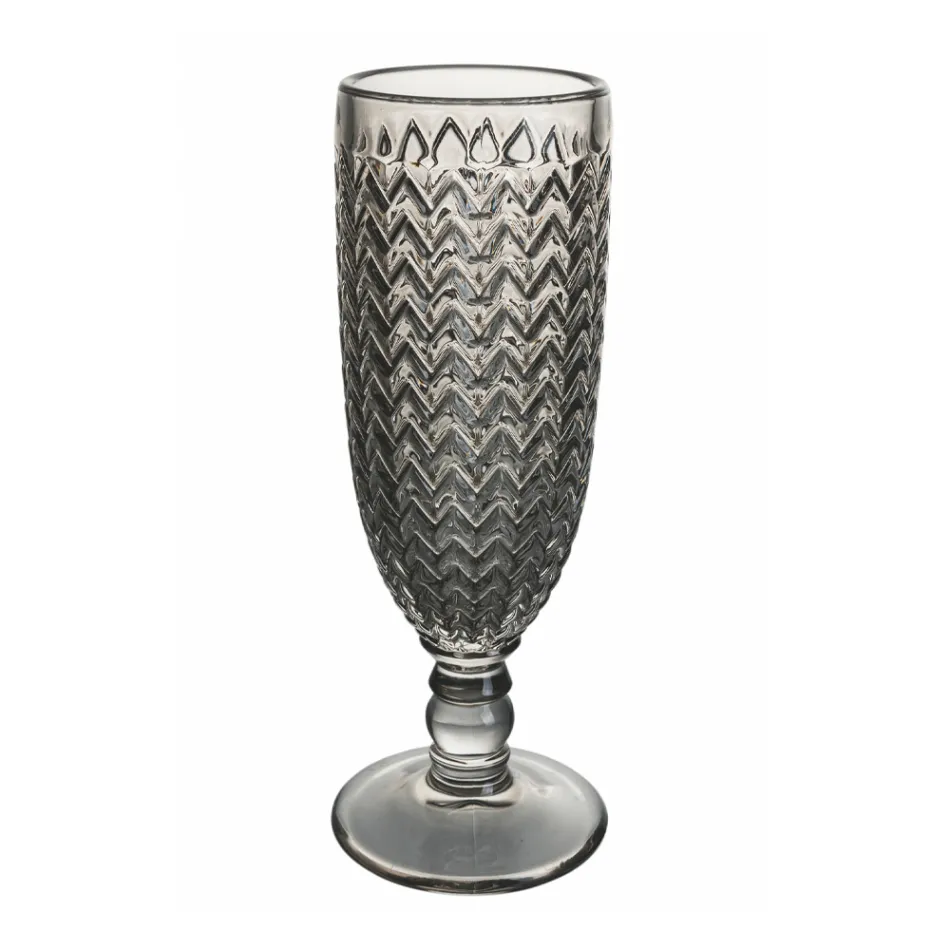 Zestaw Kieliszków Fletowych z Kolorowego Szkła i Różnych Zdobień 12 Części - Mix Viadurini