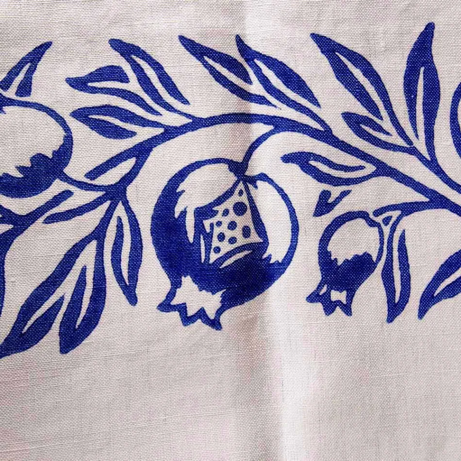 Włoski rzemieślniczy serwis śniadaniowy Ręcznie druk na starożytnych tkaninach - marki Viadurini