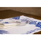 Włoski rzemieślniczy serwis śniadaniowy Ręcznie druk na starożytnych tkaninach - marki Viadurini