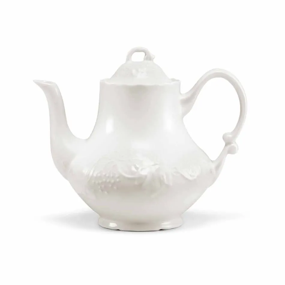 Kompletna usługa śniadaniowa 22 sztuk w białej porcelanie - Gimignano Viadurini