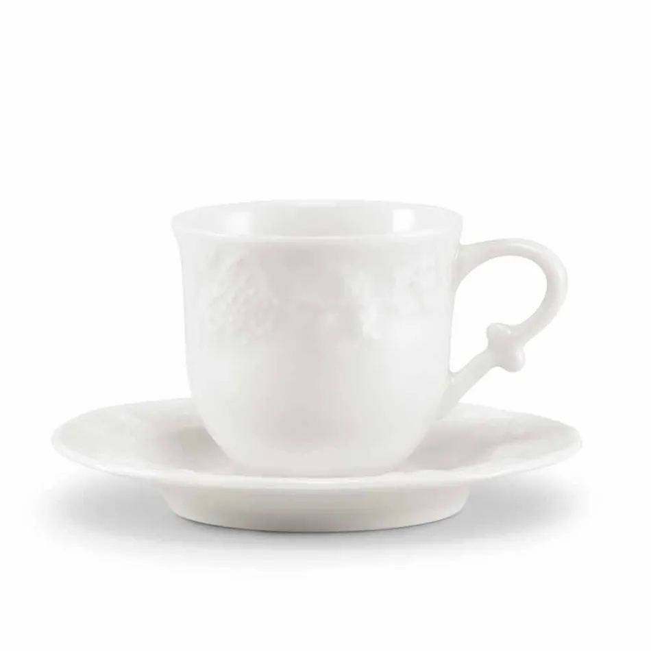 Kompletna usługa śniadaniowa 22 sztuk w białej porcelanie - Gimignano Viadurini