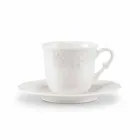 Kompletna usługa śniadaniowa 22 sztuk w białej porcelanie - Gimignano Viadurini