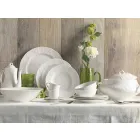Kompletna usługa śniadaniowa 22 sztuk w białej porcelanie - Gimignano Viadurini
