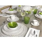 Kompletna usługa śniadaniowa 22 sztuk w białej porcelanie - Gimignano Viadurini