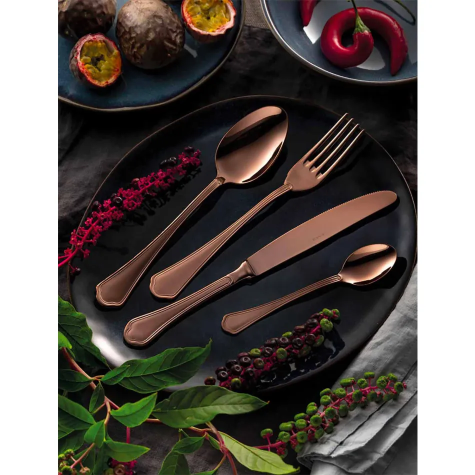 Kompletny zestaw luksusowych sztućców ze stali nierdzewnej 24 sztuki - Boss Viadurini