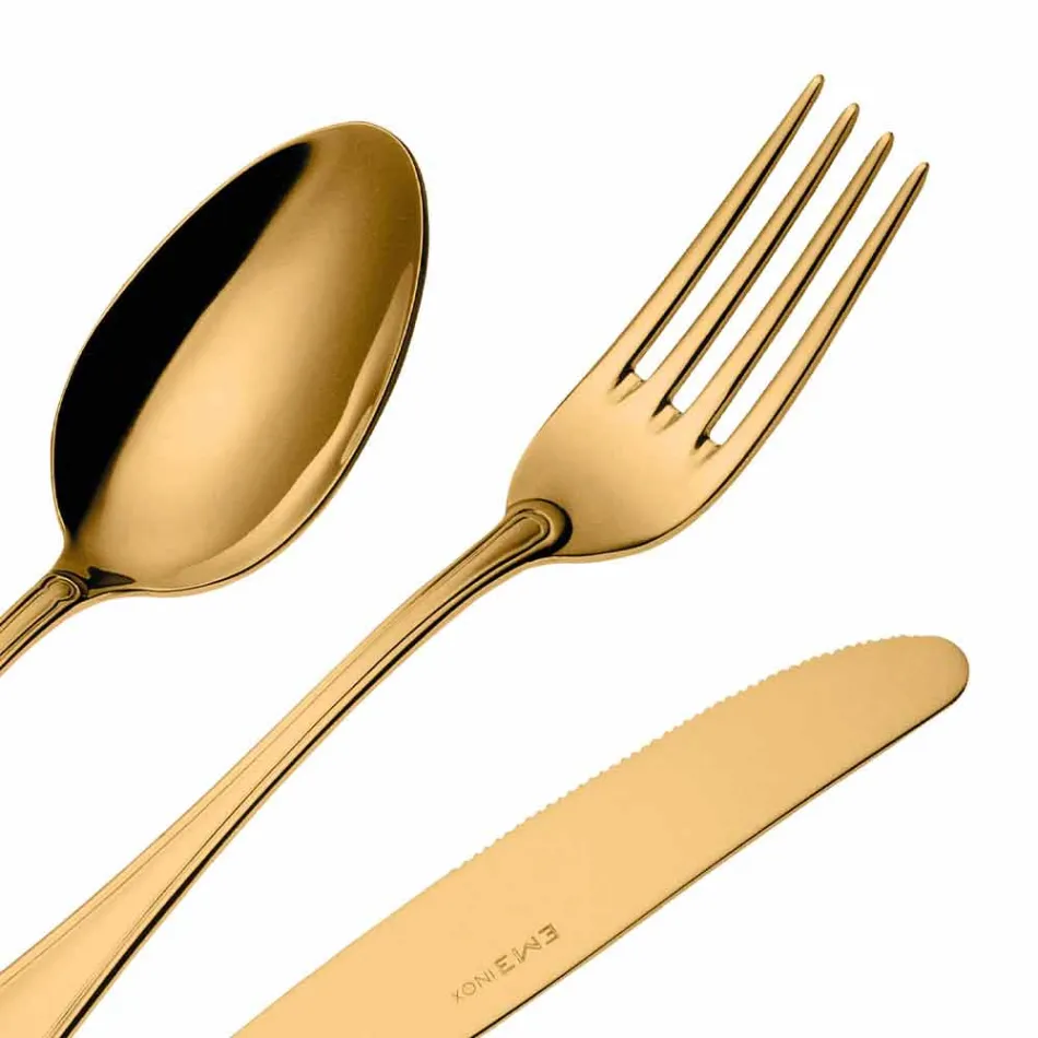 Kompletny zestaw luksusowych sztućców ze stali nierdzewnej 24 sztuki - Boss Viadurini