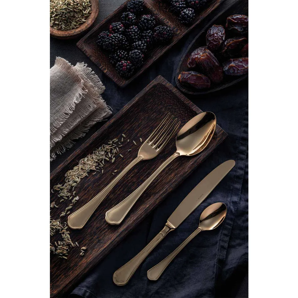 Kompletny zestaw luksusowych sztućców ze stali nierdzewnej 24 sztuki - Boss Viadurini