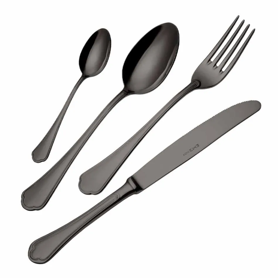 Kompletny zestaw luksusowych sztućców ze stali nierdzewnej 24 sztuki - Boss Viadurini