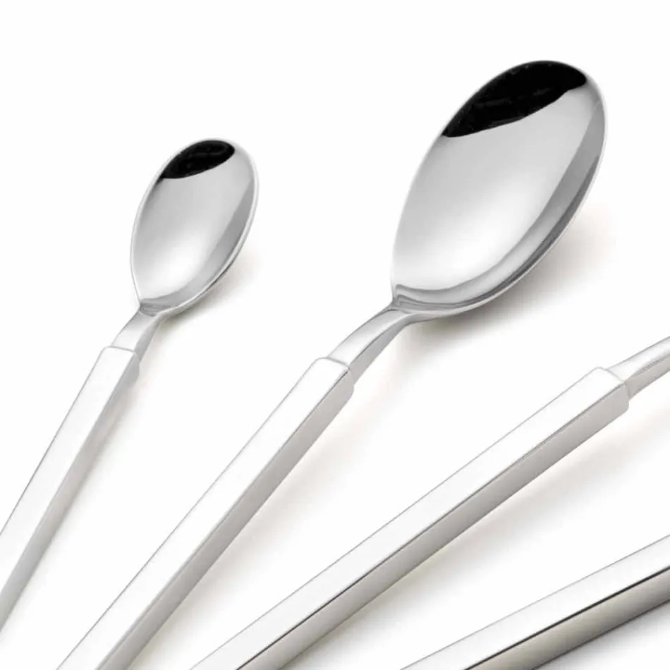 Kompletny zestaw sztućców ze stali 24 sztuki Made in Italy - Tricky Viadurini