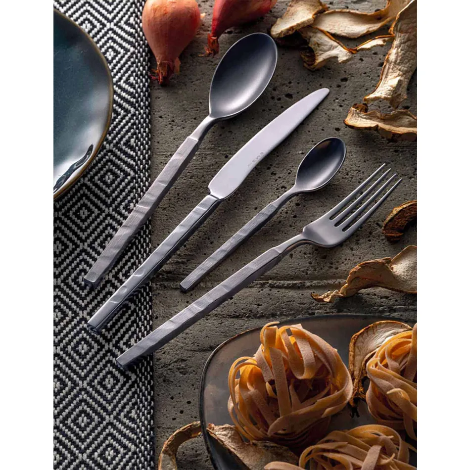 Kompletny zestaw sztućców ze stali 24 sztuki Made in Italy - Tricky Viadurini