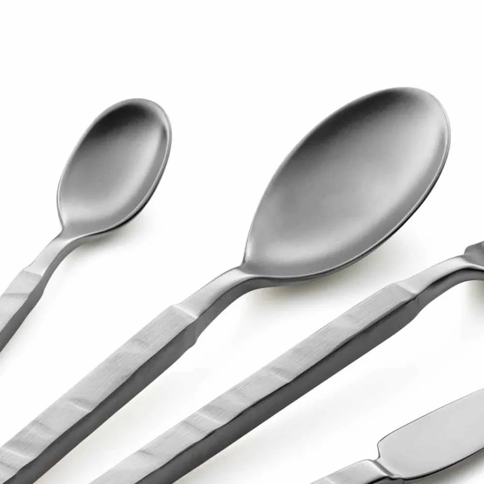 Kompletny zestaw sztućców ze stali 24 sztuki Made in Italy - Tricky Viadurini