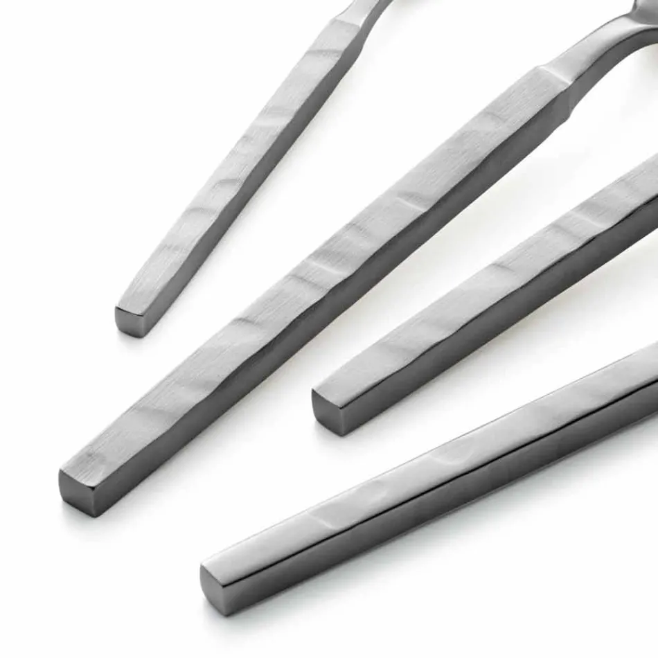 Kompletny zestaw sztućców ze stali 24-częściowy projekt Made in Italy - Tricky Viadurini