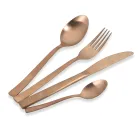 Kompletny zestaw sztućców z czarnej stali lub miedzi, 24 sztuki - Fayette Viadurini