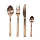 Kompletny zestaw sztućców z czarnej stali lub miedzi, 24 sztuki - Fayette Viadurini