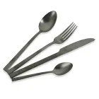 Kompletny zestaw sztućców z czarnej stali lub miedzi, 24 sztuki - Fayette Viadurini
