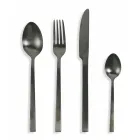 Kompletny zestaw sztućców z czarnej stali lub miedzi, 24 sztuki - Fayette Viadurini