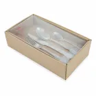 Pełen serwis sztućców w satynowej stali 24 sztuki - Fantasiapos1 Viadurini