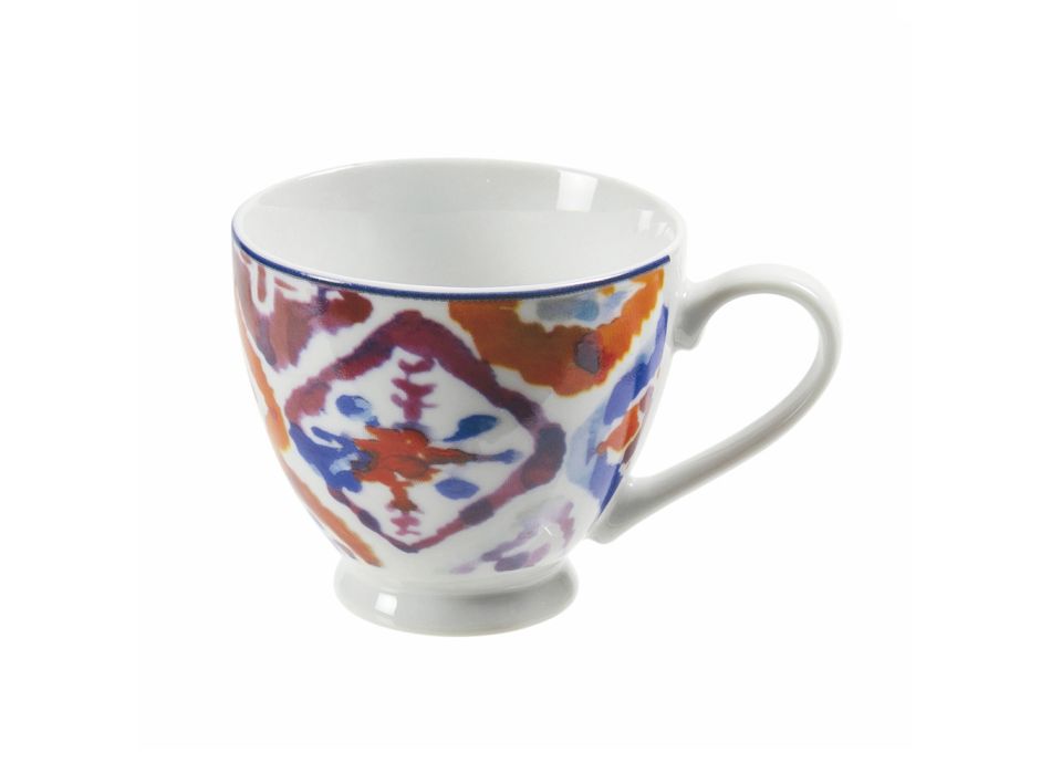 Kompletne serwisowe filiżanki do kawy z dekorowanej porcelany 12 sztuk - Anfa Viadurini