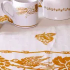 Pościel śniadaniowa z ręcznie wykonanym pojedynczym kawałkiem - marki Viadurini