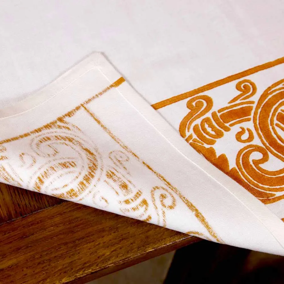 Pościel śniadaniowa z ręcznie wykonanym pojedynczym kawałkiem - marki Viadurini