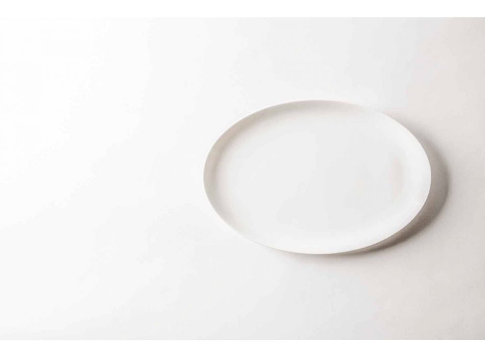 Zestaw do serwowania białej porcelany Owalny talerz i miska 10 sztuk - Romilda Viadurini