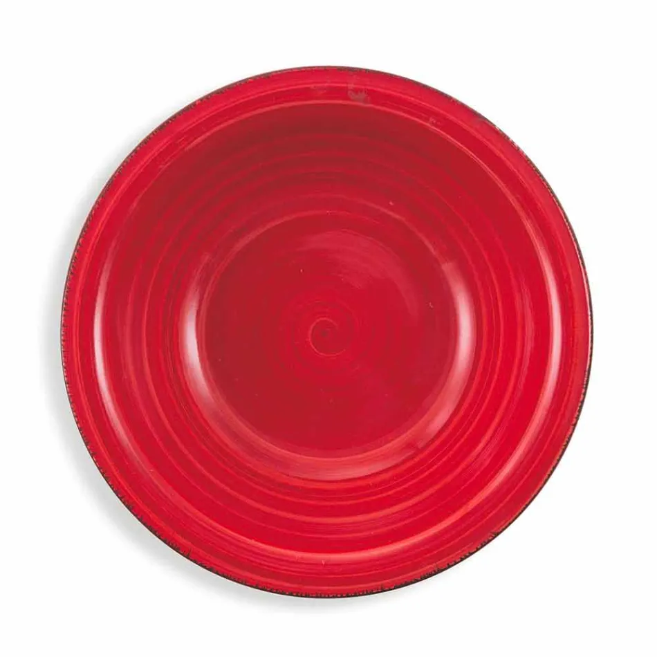 Zastawa stołowa z kolorowymi talerzami 18 sztuk w nowoczesnej kamionce - Abruzja Viadurini