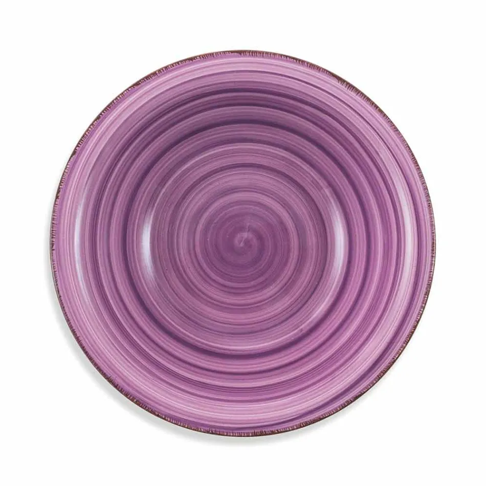 Zastawa stołowa z kolorowymi talerzami 18 sztuk w nowoczesnej kamionce - Abruzja Viadurini