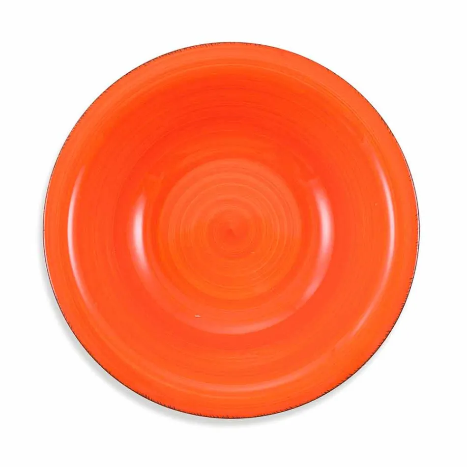 Zastawa stołowa z kolorowymi talerzami 18 sztuk w nowoczesnej kamionce - Abruzja Viadurini