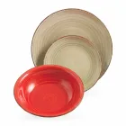 Zastawa stołowa z kolorowymi talerzami 18 sztuk w nowoczesnej kamionce - Abruzja Viadurini