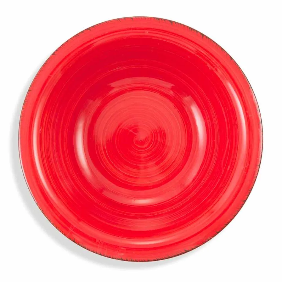 Zastawa stołowa z kolorowymi talerzami 18 sztuk w nowoczesnej kamionce - Abruzja Viadurini