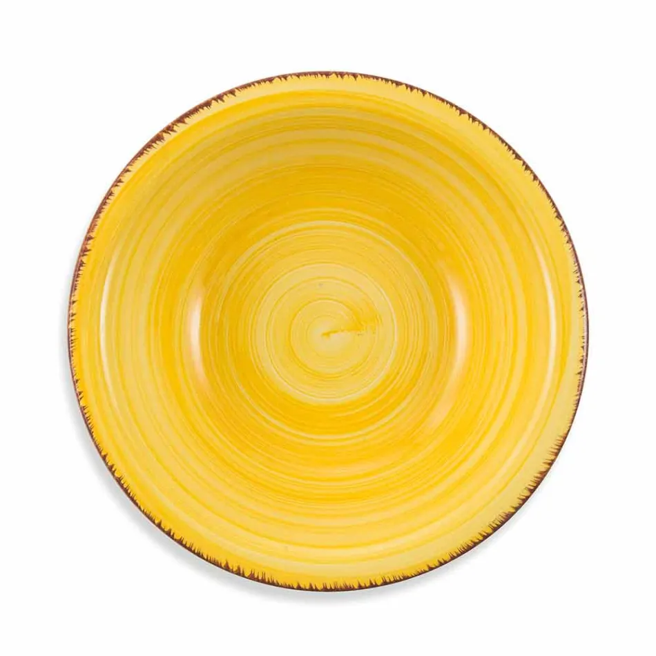 Zastawa stołowa z kolorowymi talerzami 18 sztuk w nowoczesnej kamionce - Abruzja Viadurini