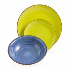 Zastawa stołowa z kolorowymi talerzami 18 sztuk w nowoczesnej kamionce - Abruzja Viadurini