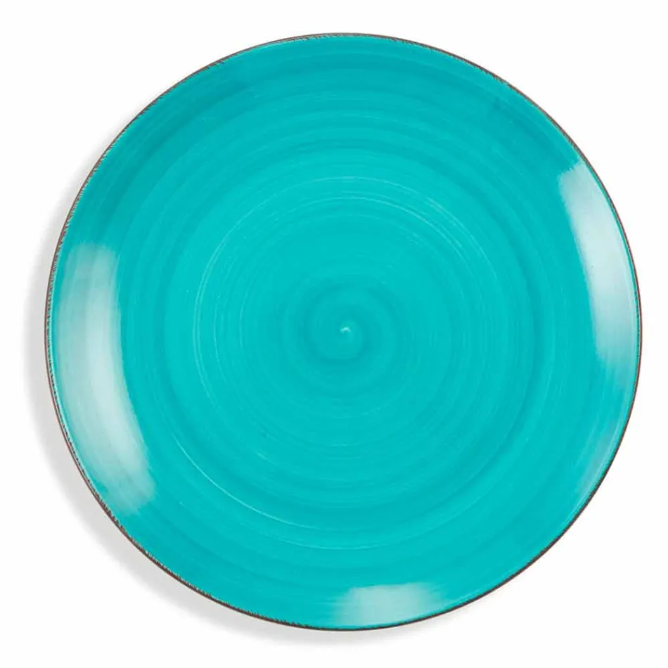 Zastawa stołowa z kolorowymi talerzami 18 sztuk w nowoczesnej kamionce - Abruzja Viadurini