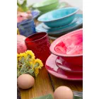 Zastawa stołowa z kolorowymi talerzami 18 sztuk w nowoczesnej kamionce - Abruzja Viadurini