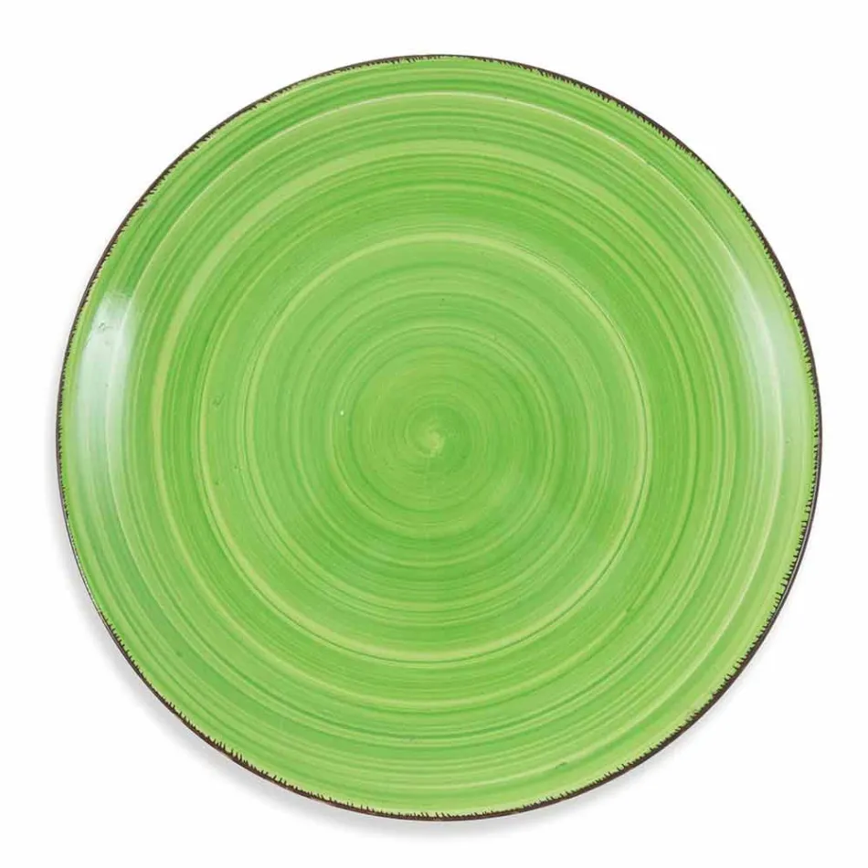 Zastawa stołowa z kolorowymi talerzami 18 sztuk w nowoczesnej kamionce - Abruzja Viadurini