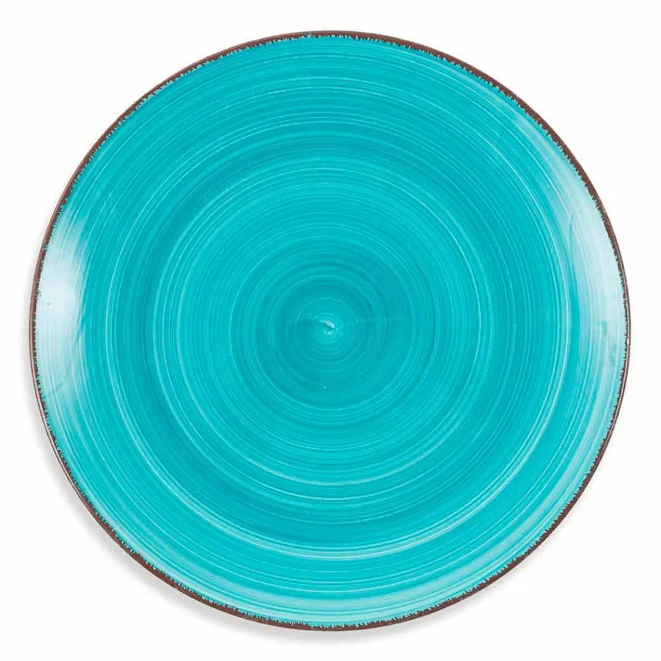 Zastawa stołowa z kolorowymi talerzami 18 sztuk w nowoczesnej kamionce - Abruzja Viadurini