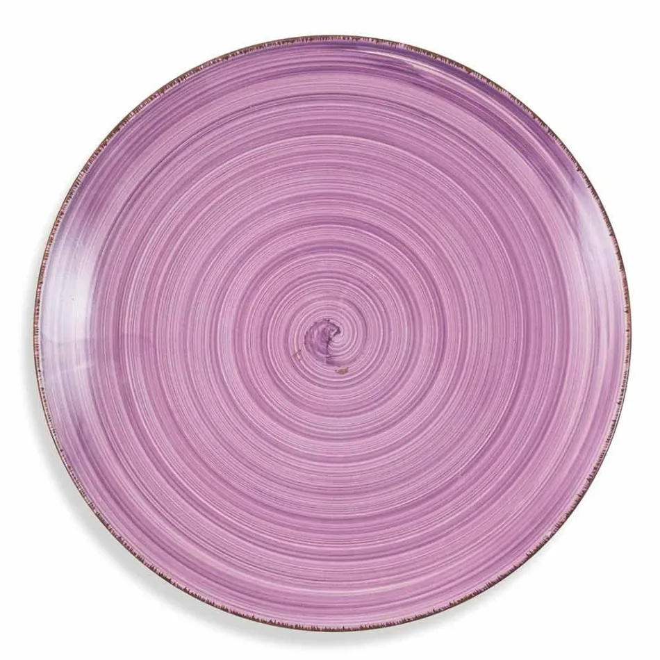 Zastawa stołowa z kolorowymi talerzami 18 sztuk w nowoczesnej kamionce - Abruzja Viadurini