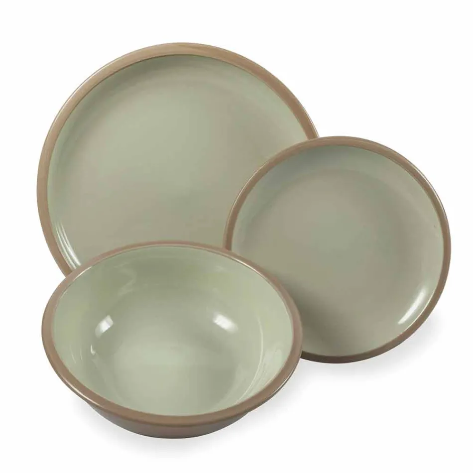 Zestaw obiadowy Kolorowe talerze Pełny projekt 18 sztuk - Osteria Viadurini