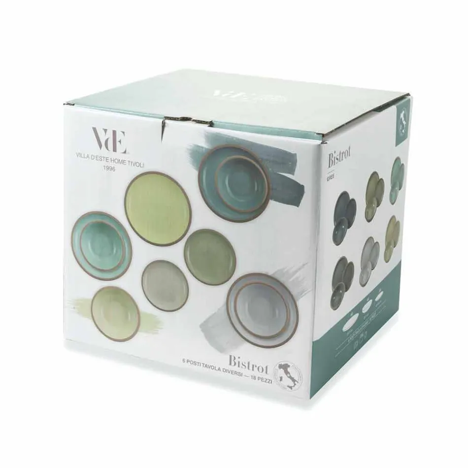 Zestaw obiadowy Kolorowe talerze Pełny projekt 18 sztuk - Osteria Viadurini