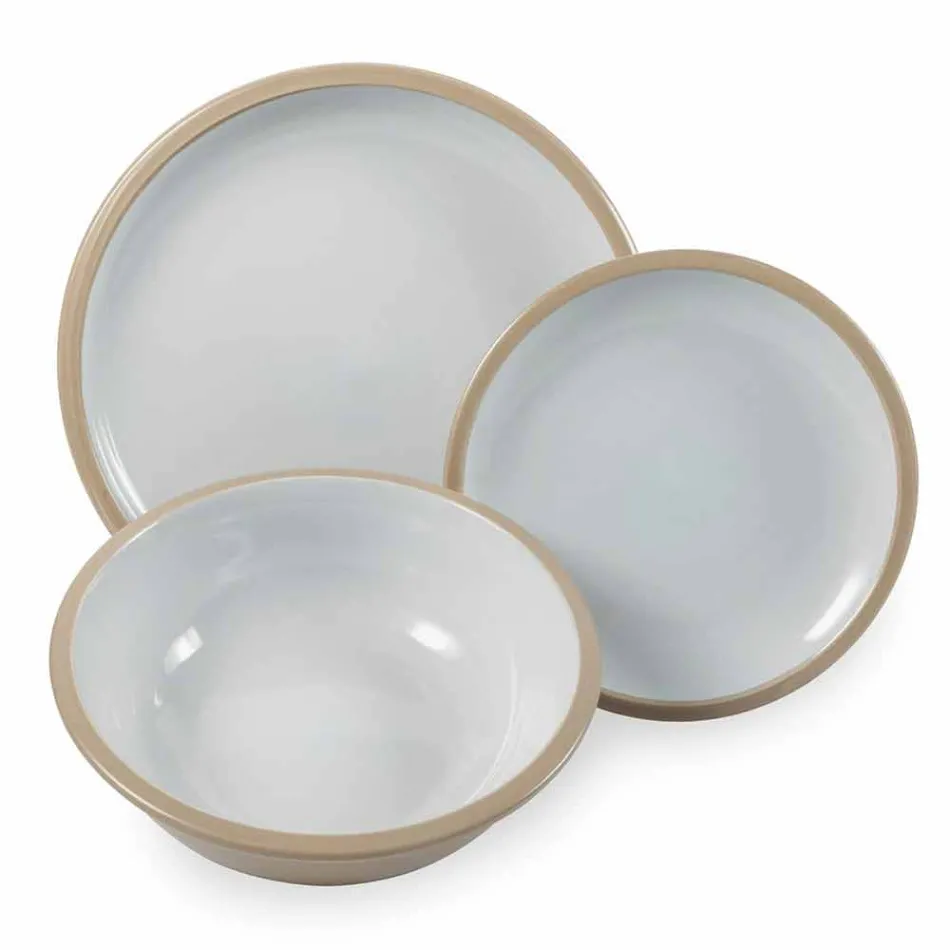 Zestaw obiadowy Kolorowe talerze Pełny projekt 18 sztuk - Osteria Viadurini