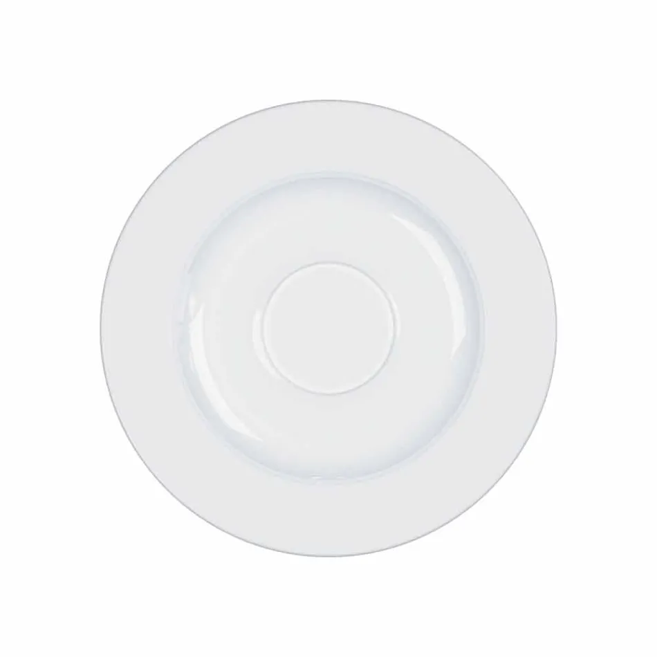 Kompletny zestaw do herbaty, nowoczesny design z białej porcelany, 14 sztuk - teleskop Viadurini