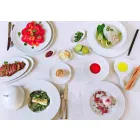 Kompletny zestaw do herbaty, nowoczesny design z białej porcelany, 14 sztuk - teleskop Viadurini