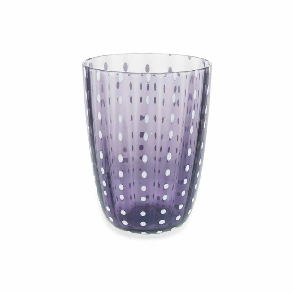 Zestaw 6 nowoczesnych szklanych szklanek kolorowych do wody - Botswana Viadurini