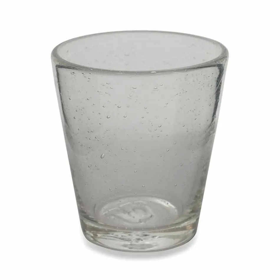 Zestaw 6 kolorowych szklanych dmuchanych szklanek firmy Abruzzo - woda Viadurini