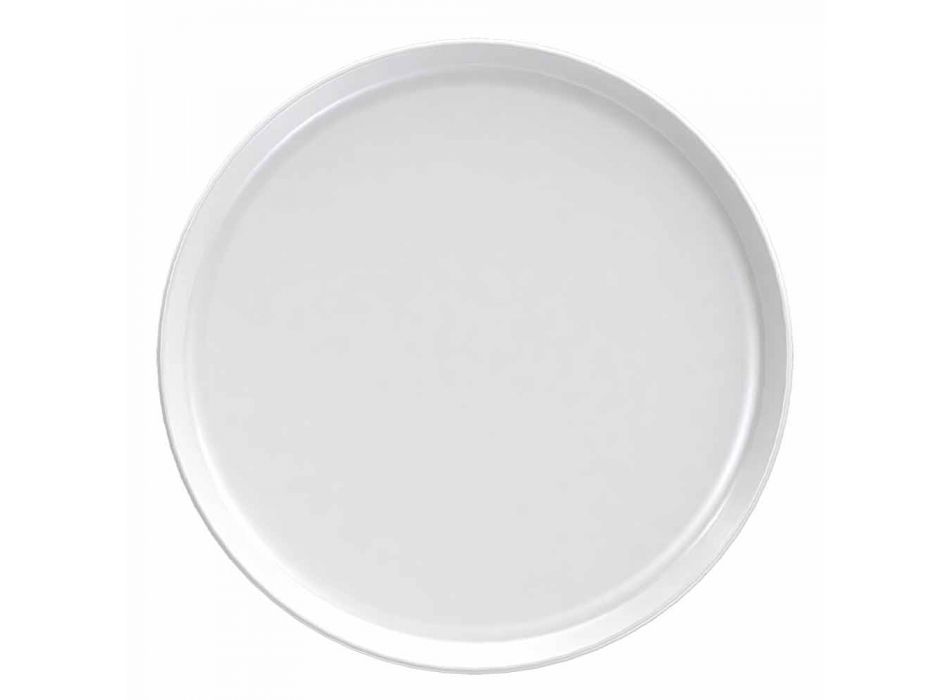 Biały, nowoczesny zestaw porcelanowych talerzy obiadowych, 24 sztuki - Arctic