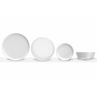 Biały, nowoczesny zestaw porcelanowych talerzy obiadowych, 24 sztuki - Arctic Viadurini