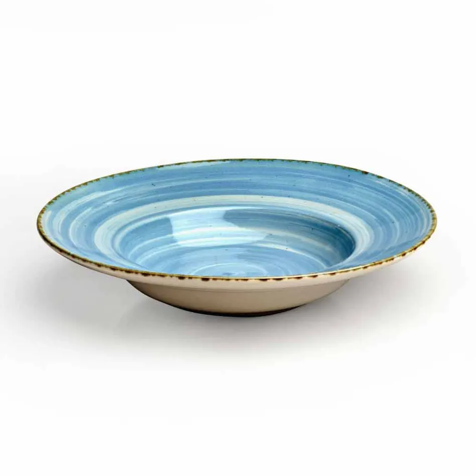 Zestaw 16 nowoczesnych naczyń w eleganckiej kolorowej kamionce - Simba Viadurini