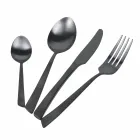 Płaski zestaw sztućców 24 szt. ze stali czarnej lub miedzi - Antozoi Viadurini