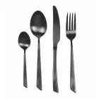 Płaski zestaw sztućców 24 szt. ze stali czarnej lub miedzi - Antozoi Viadurini